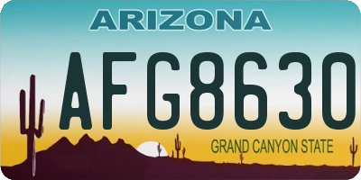 AZ license plate AFG8630