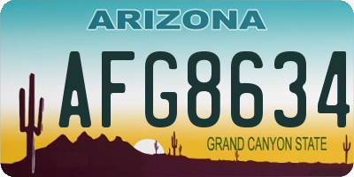AZ license plate AFG8634