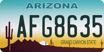 AZ license plate AFG8635