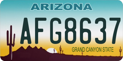 AZ license plate AFG8637