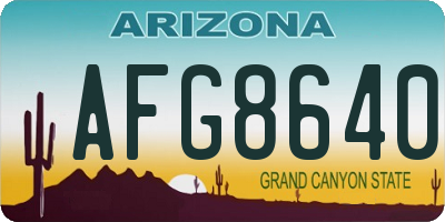 AZ license plate AFG8640