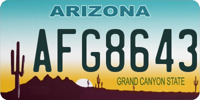 AZ license plate AFG8643