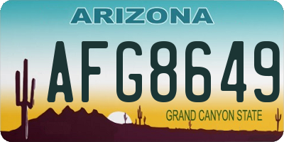 AZ license plate AFG8649
