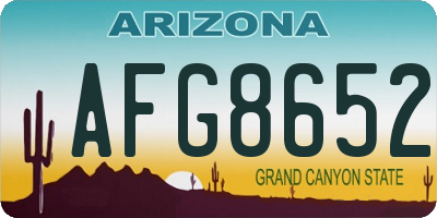 AZ license plate AFG8652