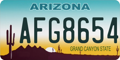 AZ license plate AFG8654