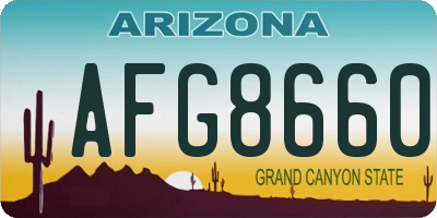 AZ license plate AFG8660