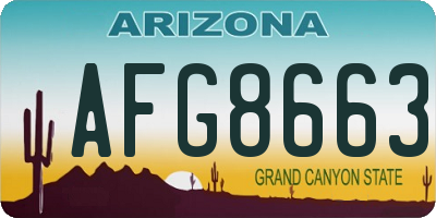 AZ license plate AFG8663