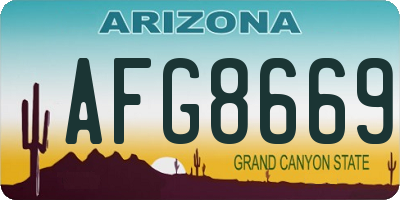 AZ license plate AFG8669