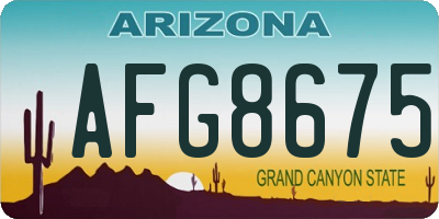 AZ license plate AFG8675