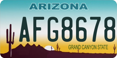 AZ license plate AFG8678