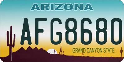 AZ license plate AFG8680