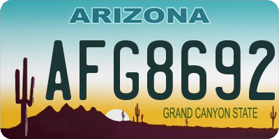 AZ license plate AFG8692