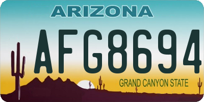 AZ license plate AFG8694
