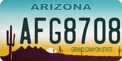 AZ license plate AFG8708