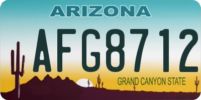 AZ license plate AFG8712