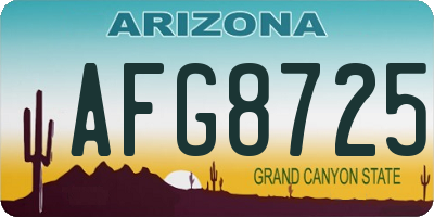 AZ license plate AFG8725