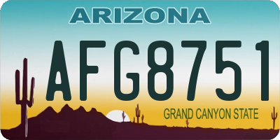 AZ license plate AFG8751