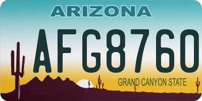 AZ license plate AFG8760