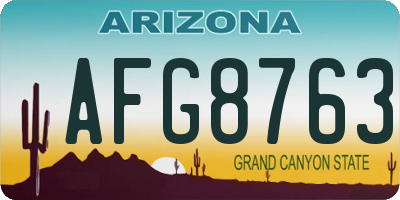 AZ license plate AFG8763
