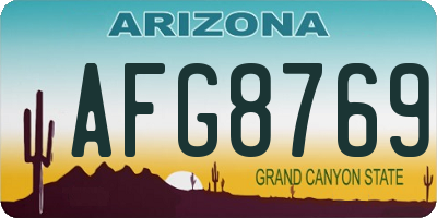 AZ license plate AFG8769
