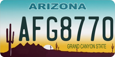 AZ license plate AFG8770