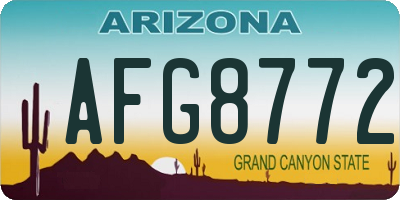 AZ license plate AFG8772