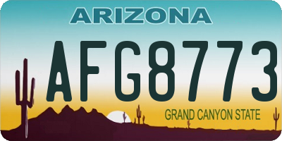 AZ license plate AFG8773