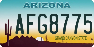 AZ license plate AFG8775