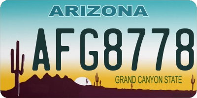 AZ license plate AFG8778