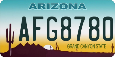 AZ license plate AFG8780
