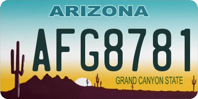 AZ license plate AFG8781