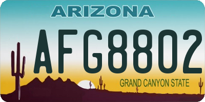 AZ license plate AFG8802
