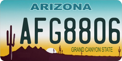 AZ license plate AFG8806