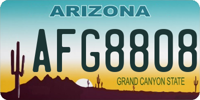 AZ license plate AFG8808