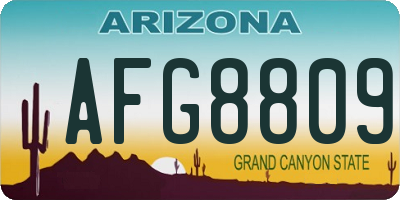 AZ license plate AFG8809