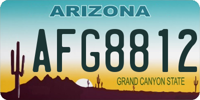AZ license plate AFG8812