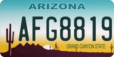 AZ license plate AFG8819