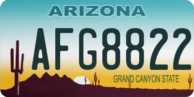 AZ license plate AFG8822