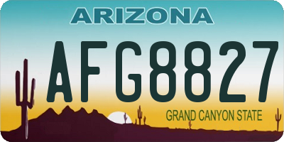 AZ license plate AFG8827