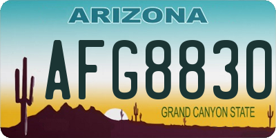 AZ license plate AFG8830