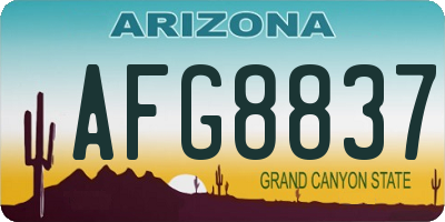 AZ license plate AFG8837