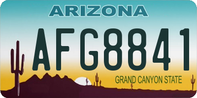 AZ license plate AFG8841