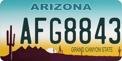 AZ license plate AFG8843