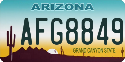 AZ license plate AFG8849