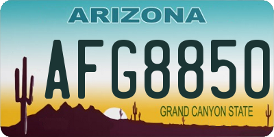 AZ license plate AFG8850
