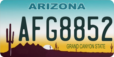 AZ license plate AFG8852