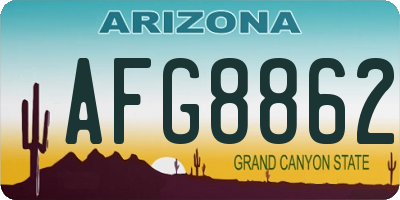 AZ license plate AFG8862