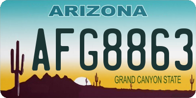 AZ license plate AFG8863