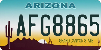 AZ license plate AFG8865