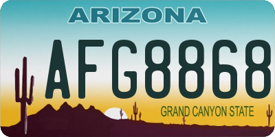AZ license plate AFG8868